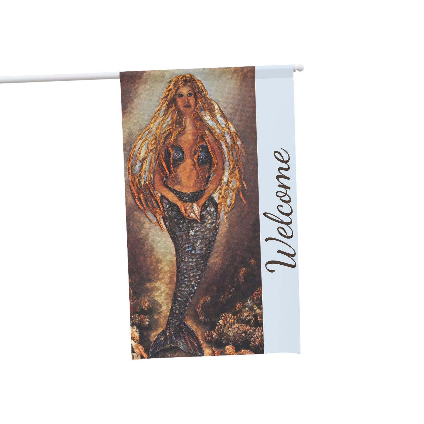 House "Welcome" Banner, Iva by the Sea, Mermaid, Beachwalker Club Collection