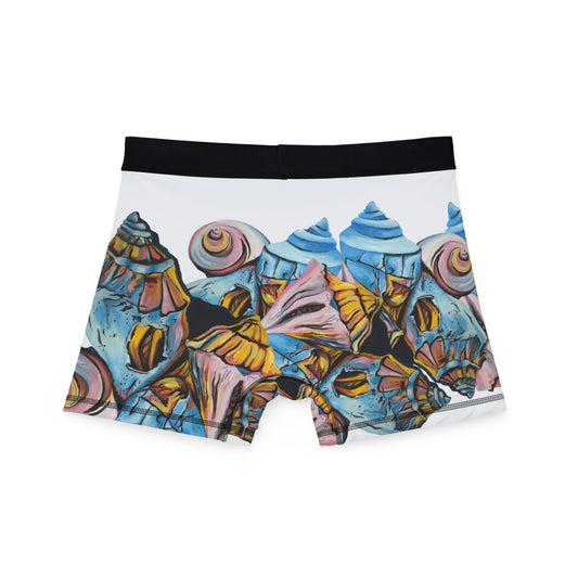 Men's Boxers (AOP), Artsy Beach Shells, Beach Themed, Humorous, Beachwalker Club Collection