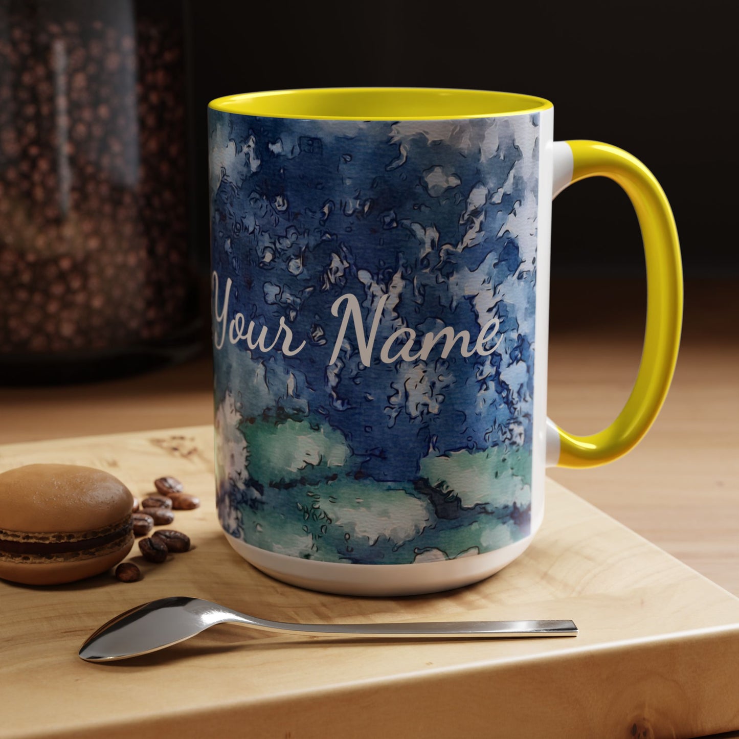 Accent Coffee Mug (11, 15oz), Water Lilies, Blessed, Morning Devotion, FrediFreds Home Collection