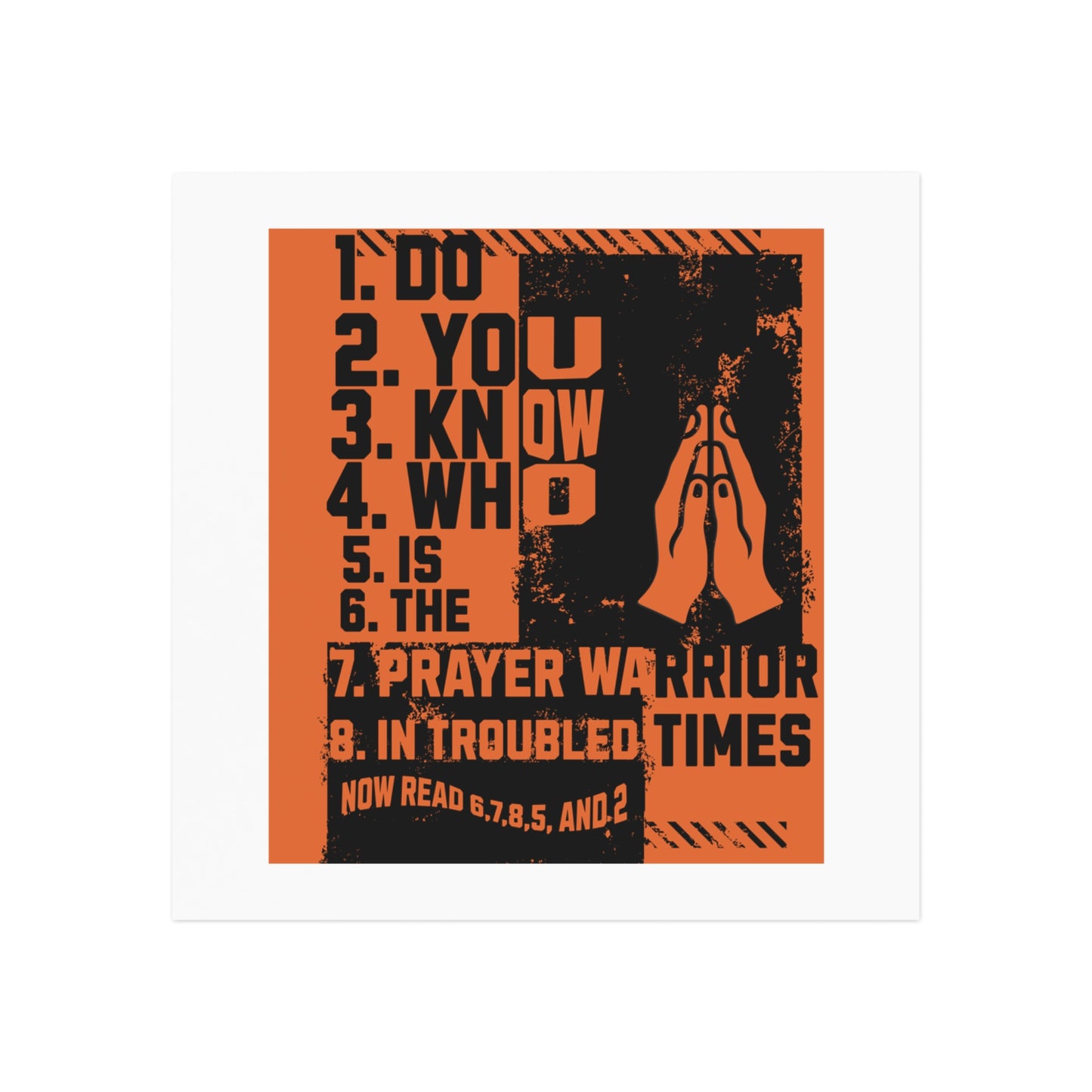 Square Magnet, "Prayer Warrior", FrediFreds Home Collection