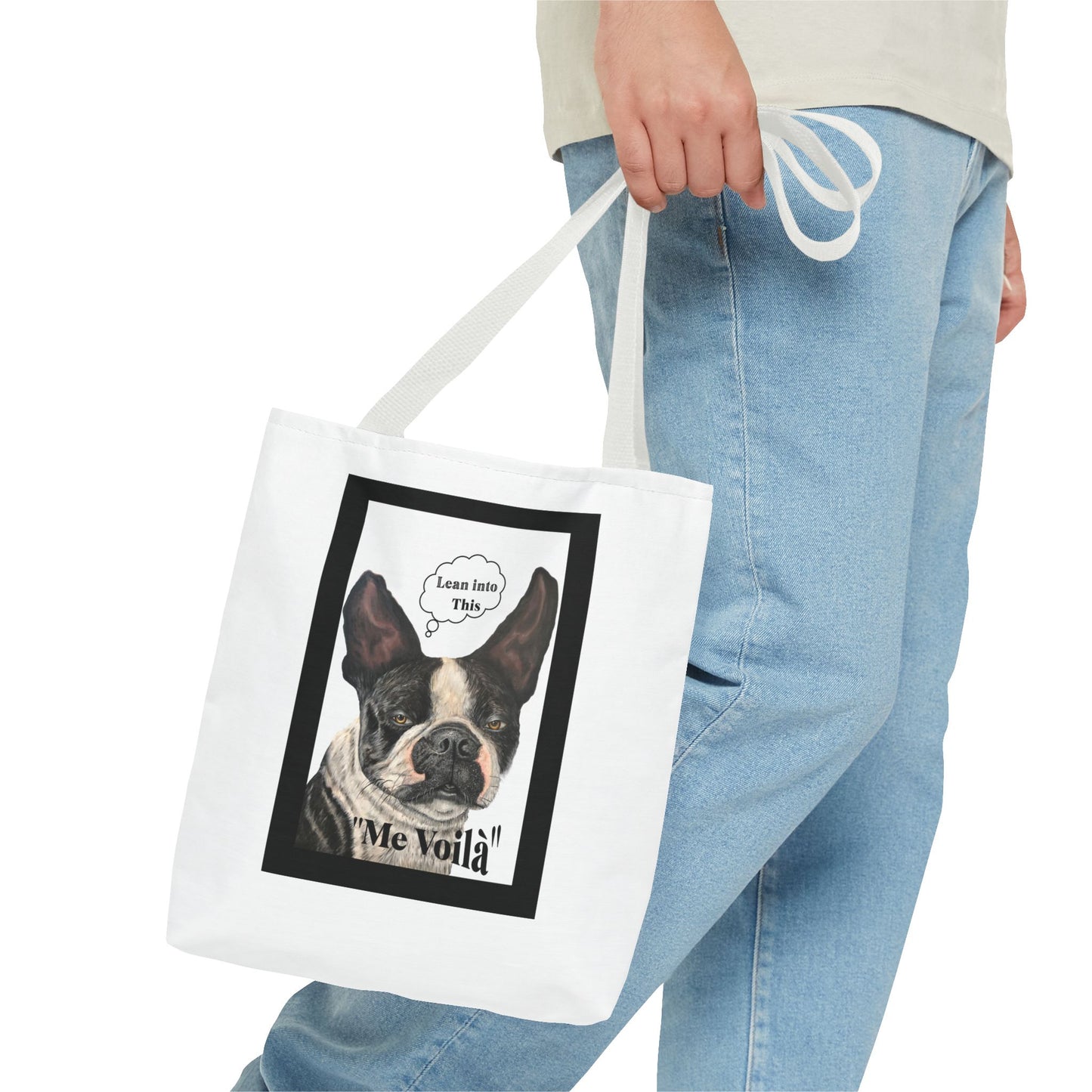 Tote Bag (AOP) "Lean on Me" Friendship Tote,  Dog Humor, Max Loves Pookie Collection