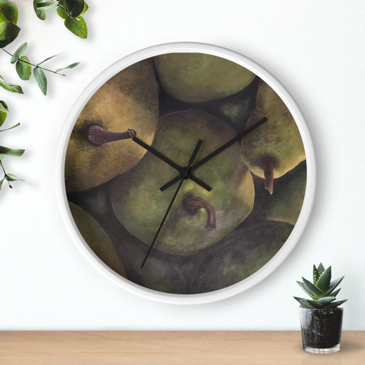 Wall Clock, Pear Delight Print Design,  FrediFreds Home Collection