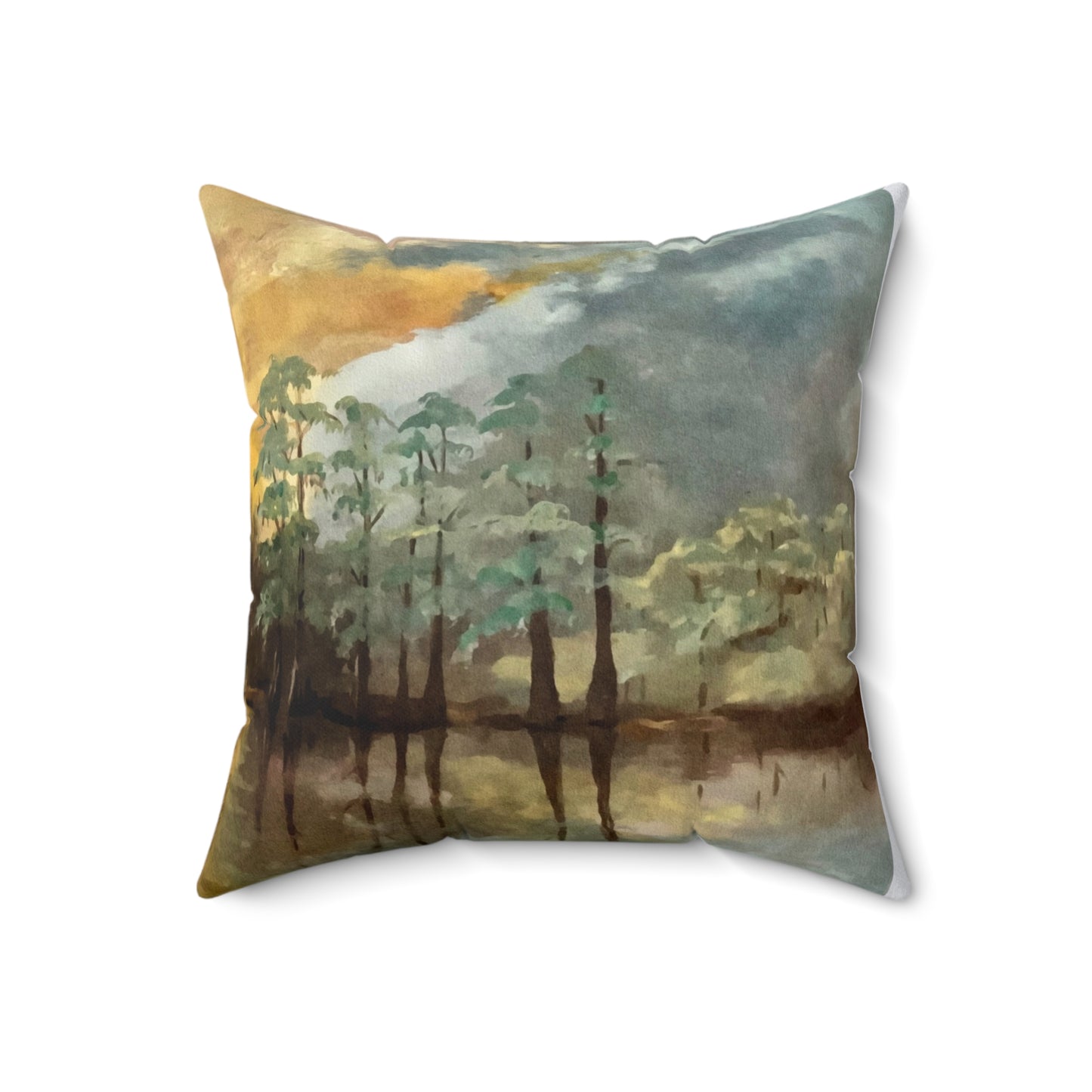 Spun Polyester Square Pillow, Moon Lake, FrediFreds Home Collection