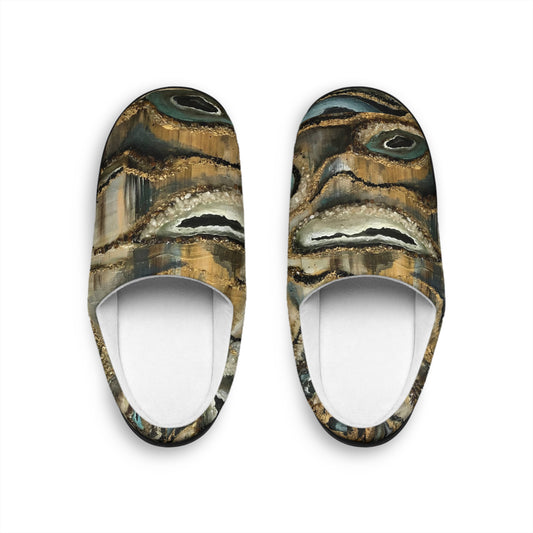 Men's Indoor Slippers, Whimsical Creek Bed Design with Life on the Bayou Collection