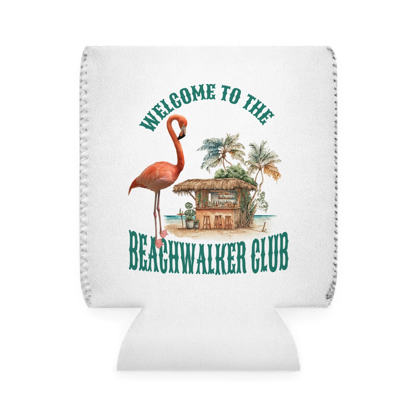 Can Cooler Sleeve With Printed Coastal Design, Beachwalker Club Collection