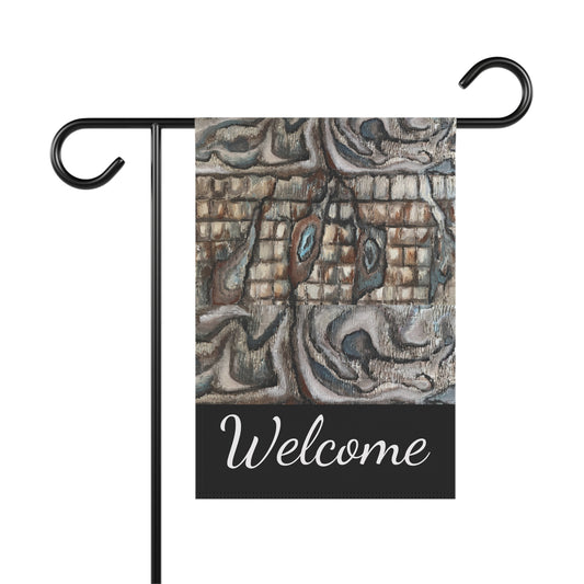 Garden & House Banner, Welcome, Abstract Oyster Shell, FrediFreds Home Collection