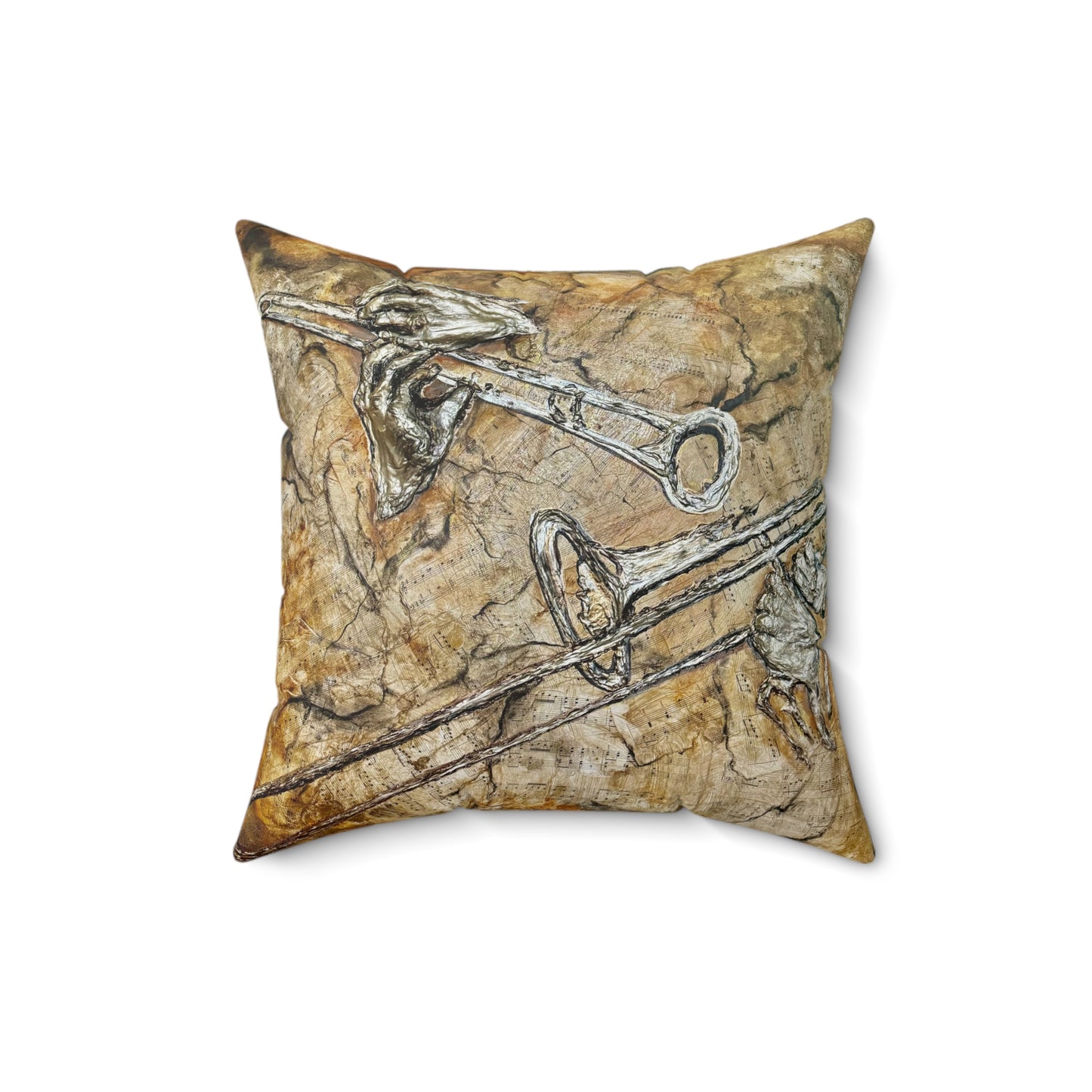 Spun Polyester Square Pillow, Voila Orchestra, Trio, Artwork, Soul Music Collection