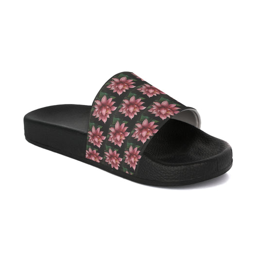 Women's Slide Sandals, Lotus, Tranquility, Artwork, FrediFreds Home Collection