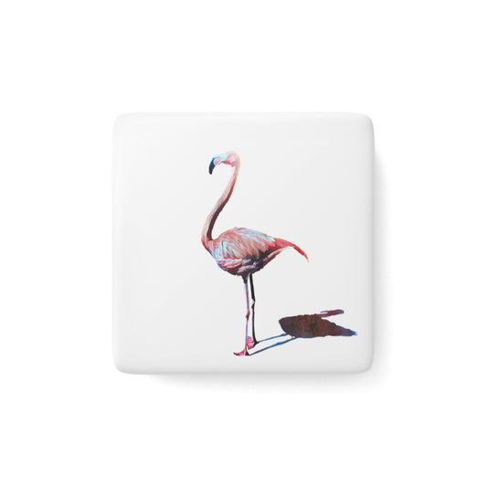 Porcelain Magnet, Square, Flamingo, Beachwalker Club Collection