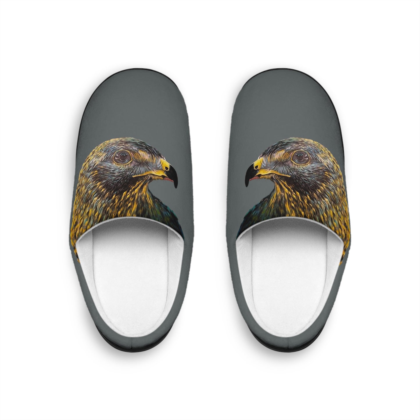 Men's Indoor Slippers, Whimsical Sun Kissed Hawk Design with Life on the Bayou Collection