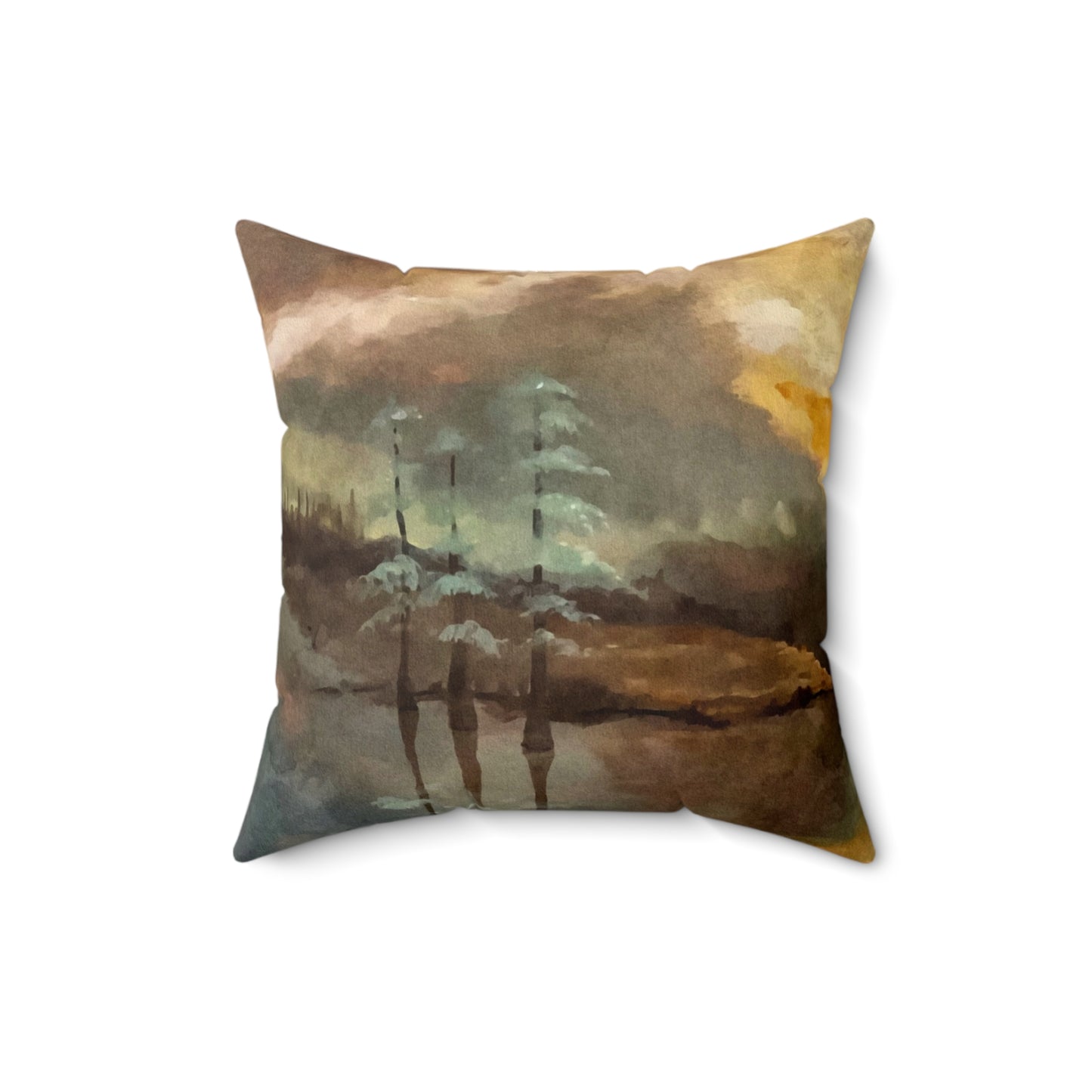 Spun Polyester Square Pillow, Moon Lake, FrediFreds Home Collection