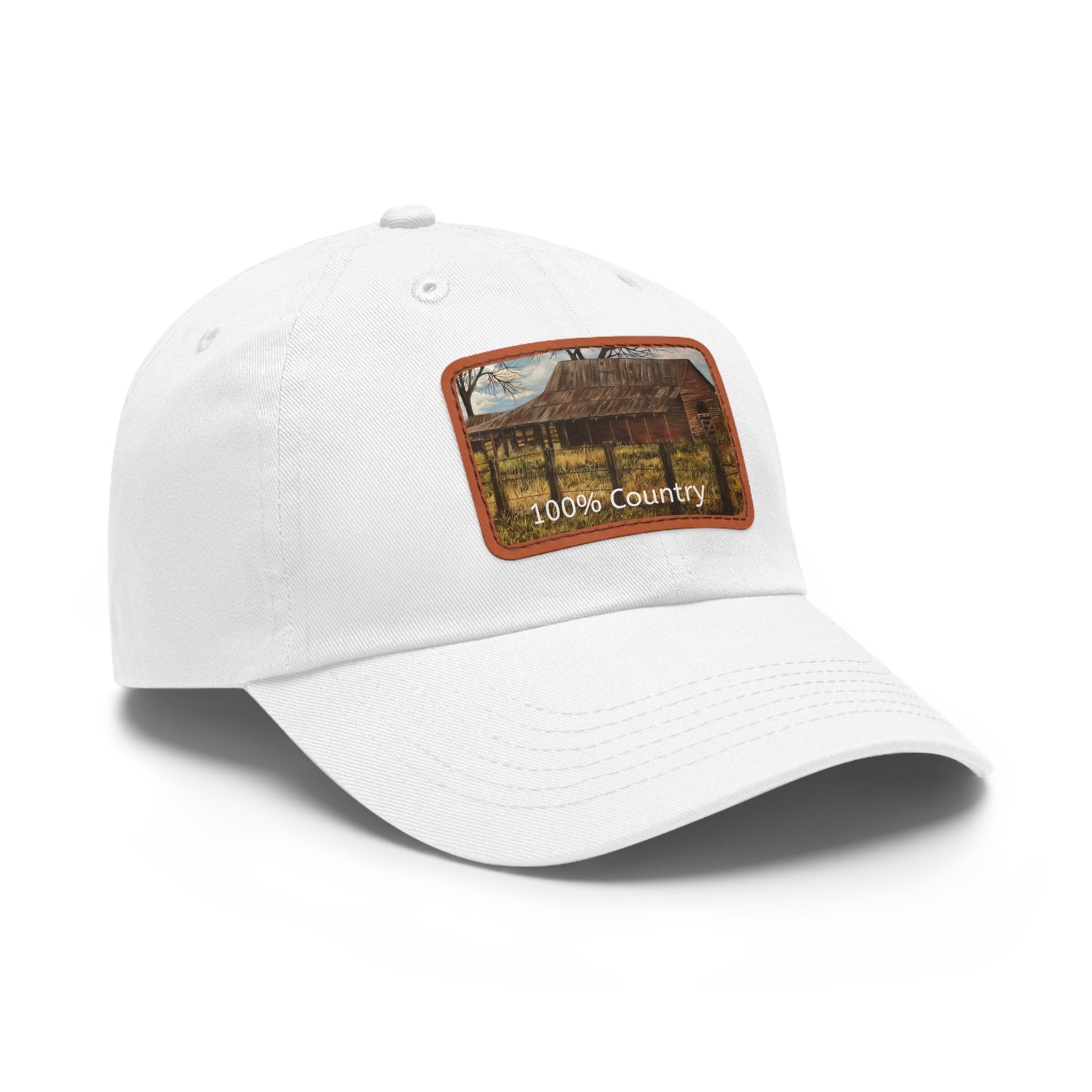 Dad Hat with Leather Patch (Rectangle), 100% Country, FrediFreds Home Collection