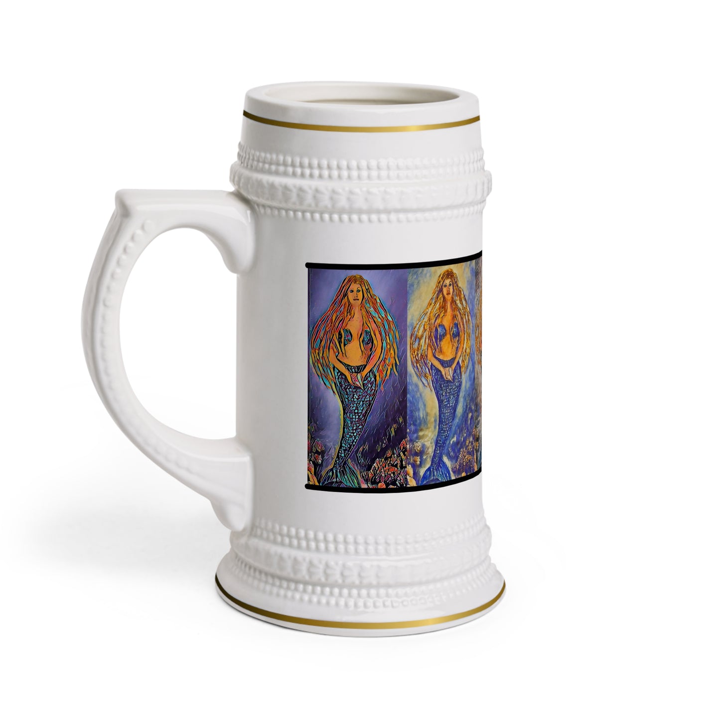 Beer Stein Mug, Mystical, Mermaid Art, Iva by the Sea