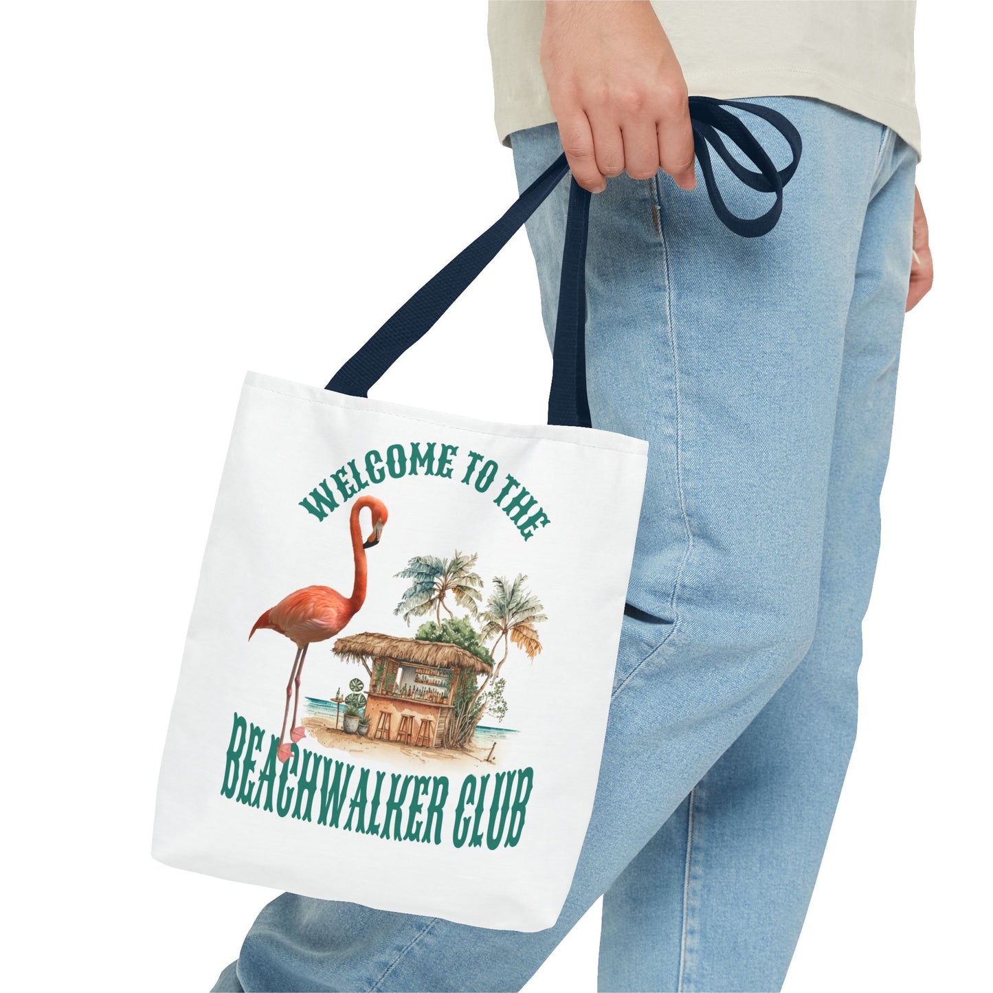 Tote Bag (AOP) "Flamingo Beachwalker Club"