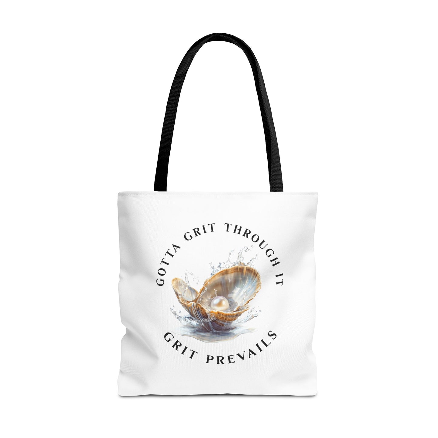 Tote Bag (AOP) With Print Design "Grit Prevails", Gotta Grit Through It Collection