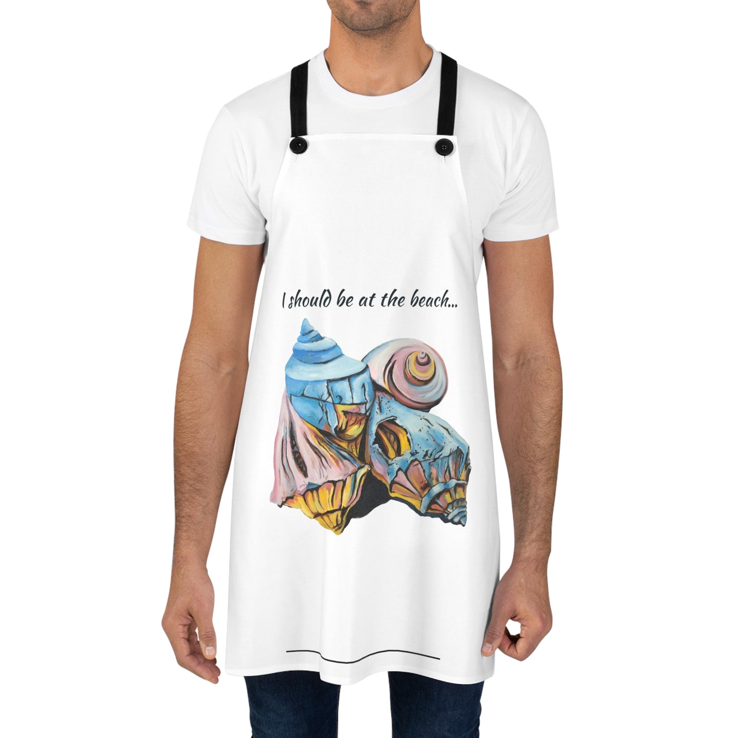 Apron (AOP), I Should Be At The Beach, Artsy Pastel Beach Shells, Beachwalker Club Collection