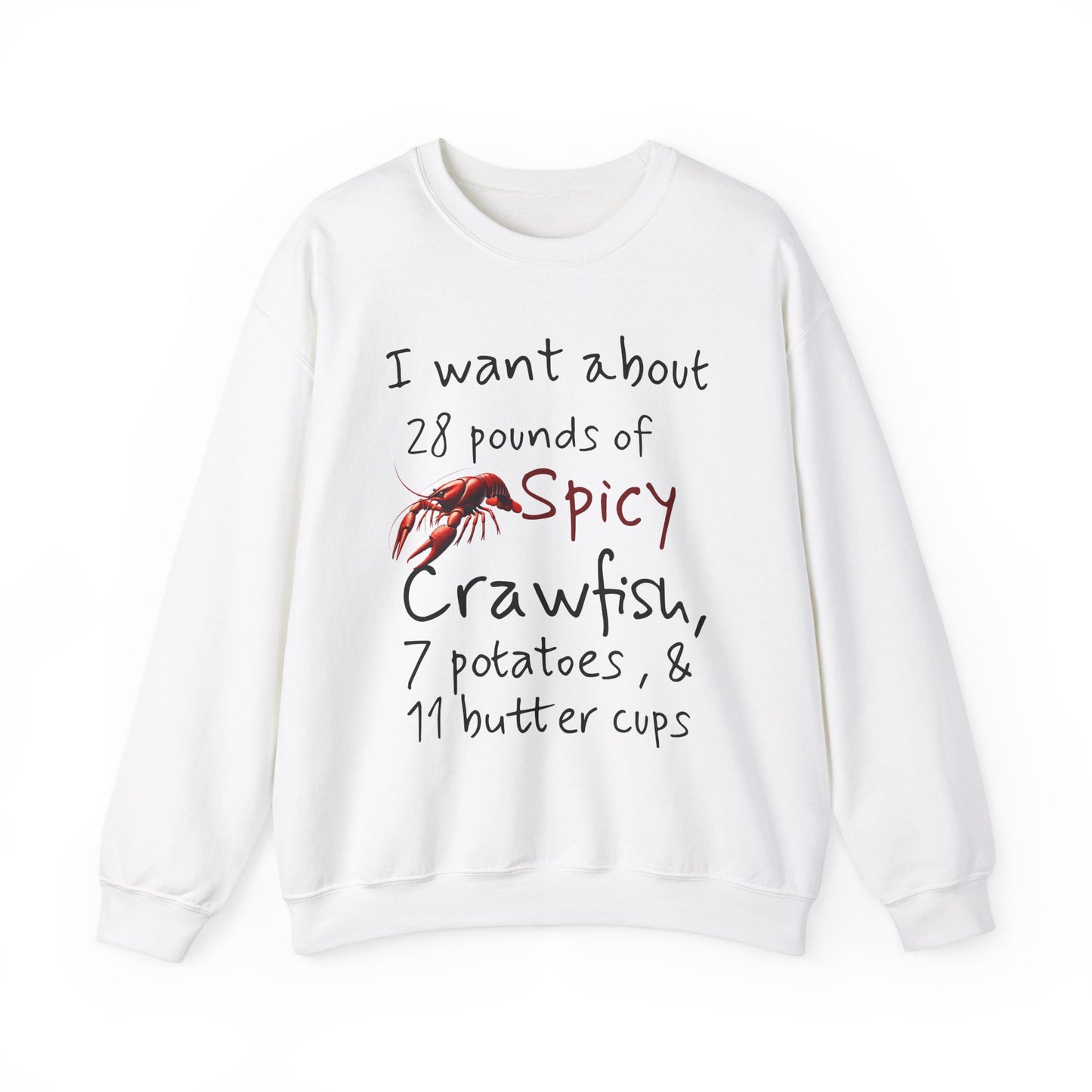 Unisex Heavy Blend™ Crewneck Sweatshirt, I want 28 pounds of Crawfish, Life on the Bayou Collection