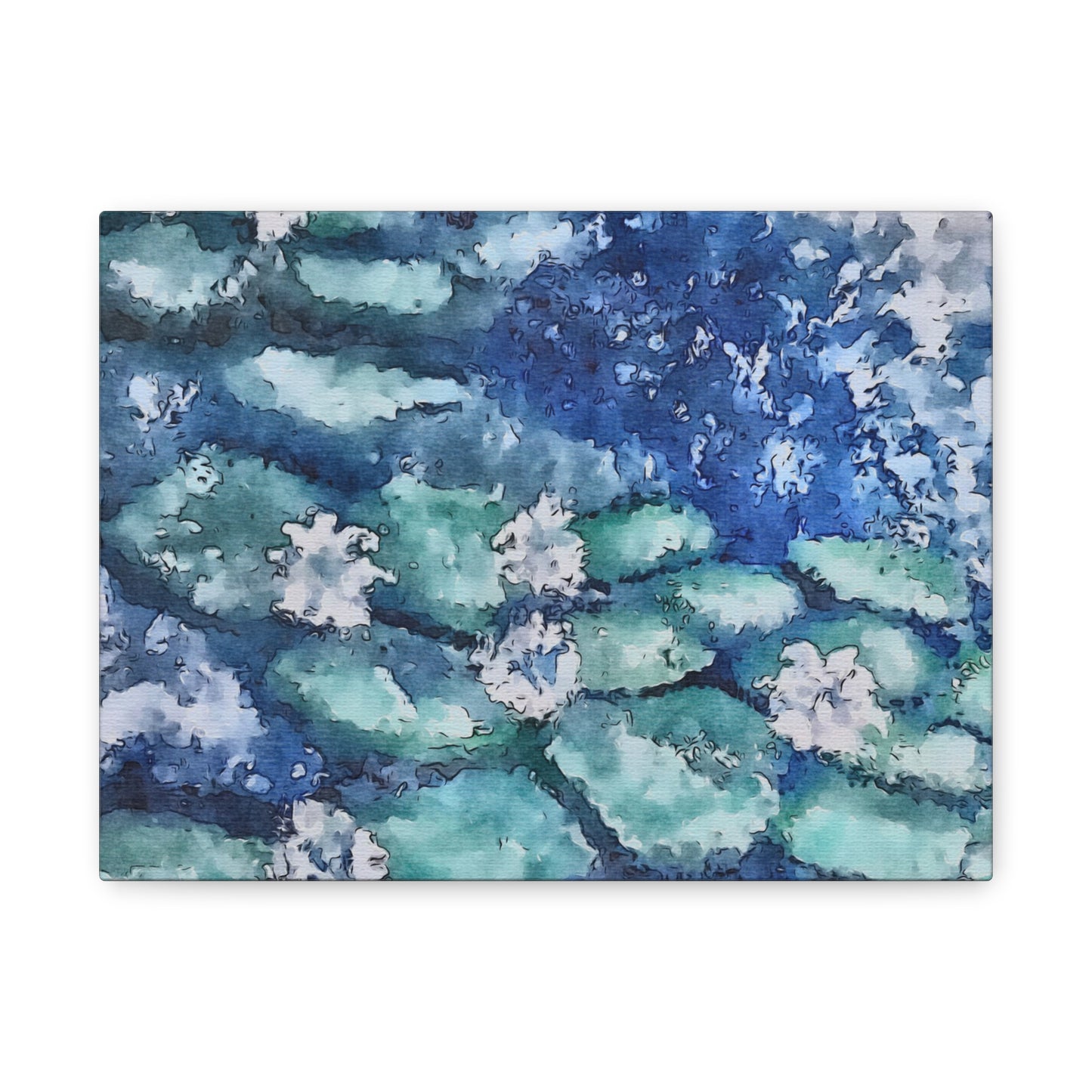 Matte Canvas, Stretched, 1.25", Water Lilies, Abstract, FrediFreds Home Collection