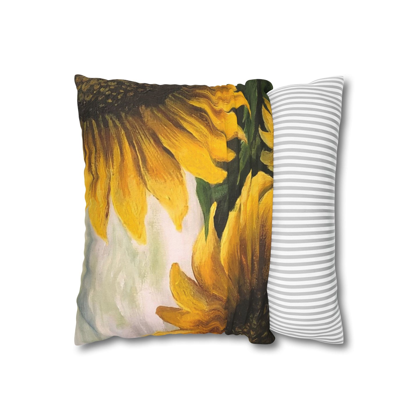 Spun Polyester Square Pillowcase, Sunflowers