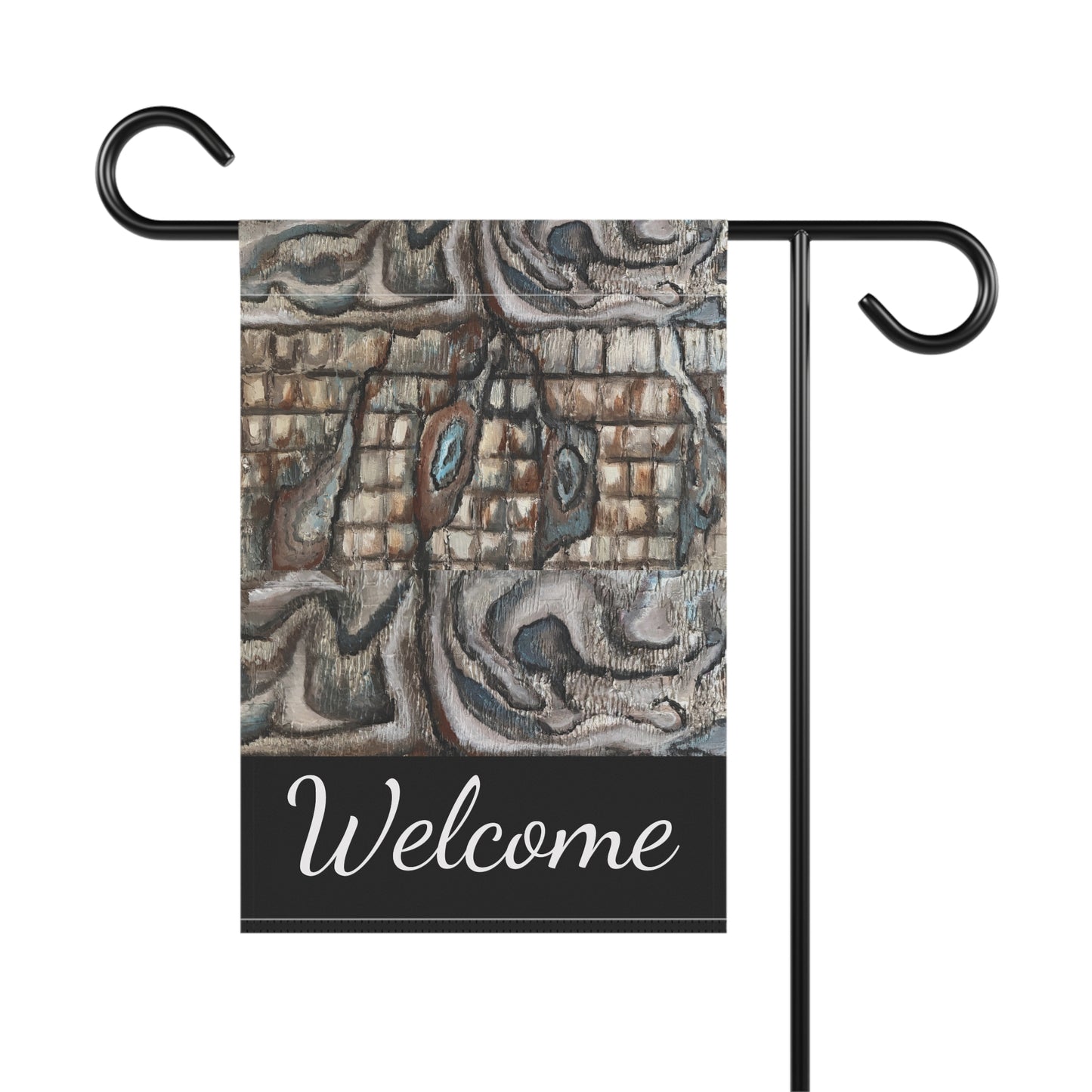 Garden & House Banner, Welcome, Abstract Oyster Shell, FrediFreds Home Collection