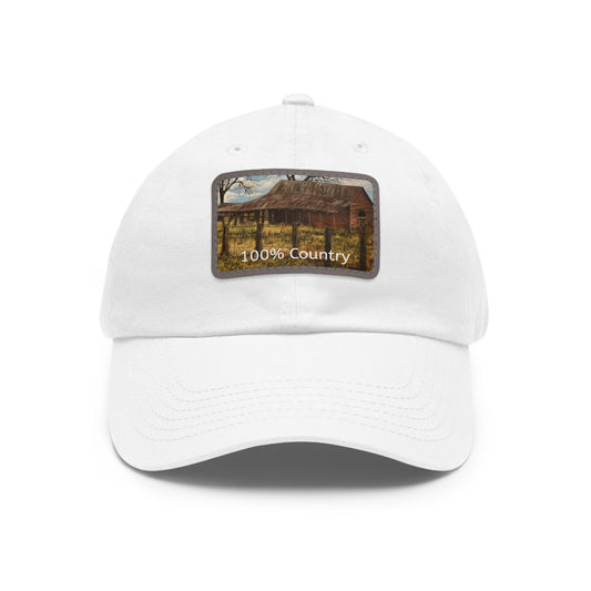 Dad Hat with Leather Patch (Rectangle), 100% Country, FrediFreds Home Collection