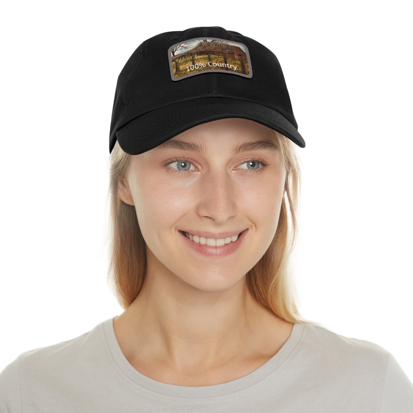 Dad Hat with Leather Patch (Rectangle), 100% Country, FrediFreds Home Collection