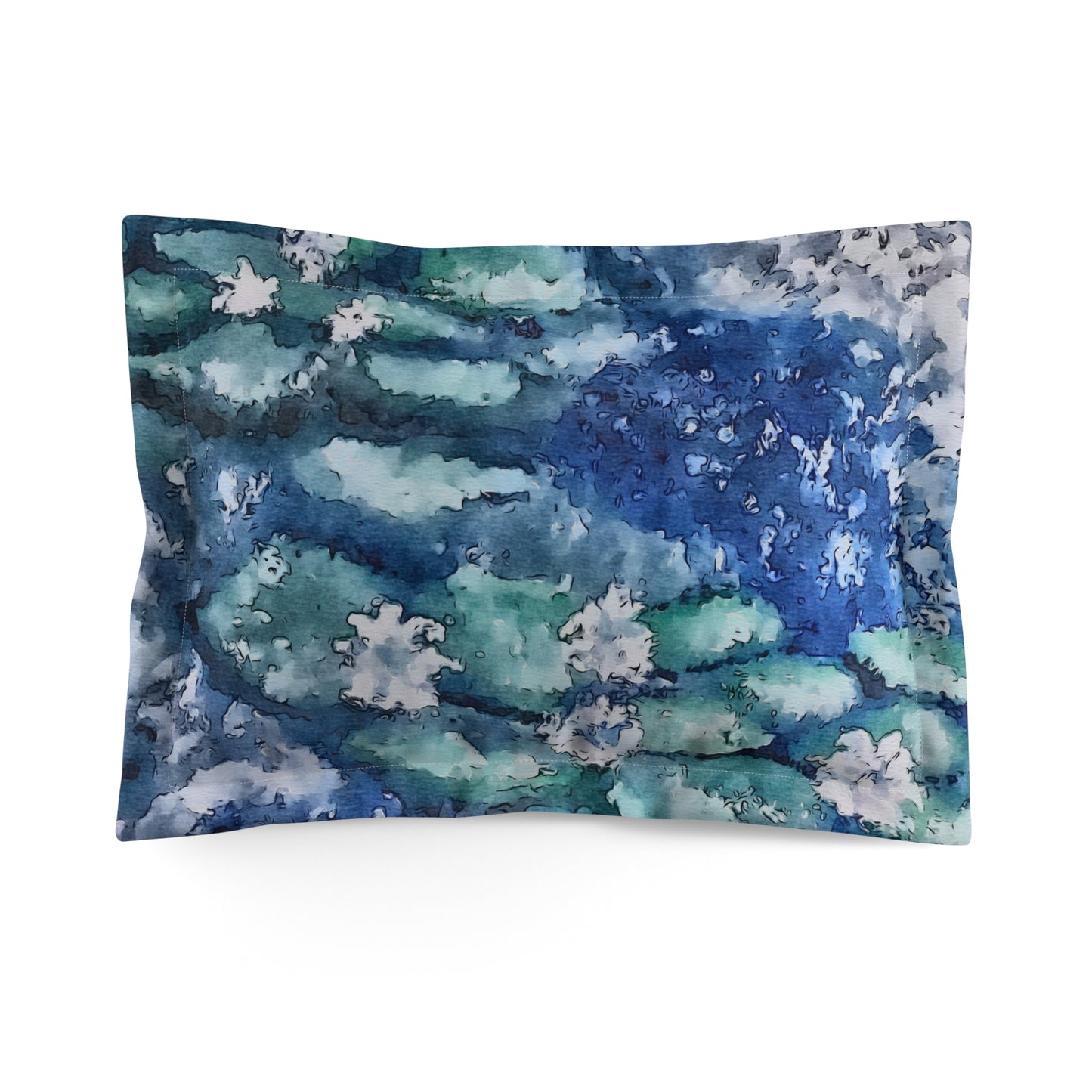 Microfiber Pillow Sham, Water Lilies, FrediFreds Home Collection