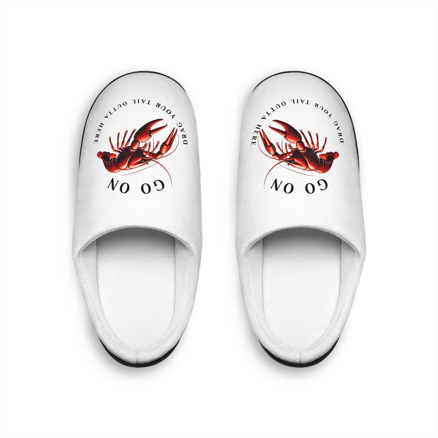 Women's Indoor Slippers, Humorous, Crawfish Themed Design with Life on the Bayou Collection