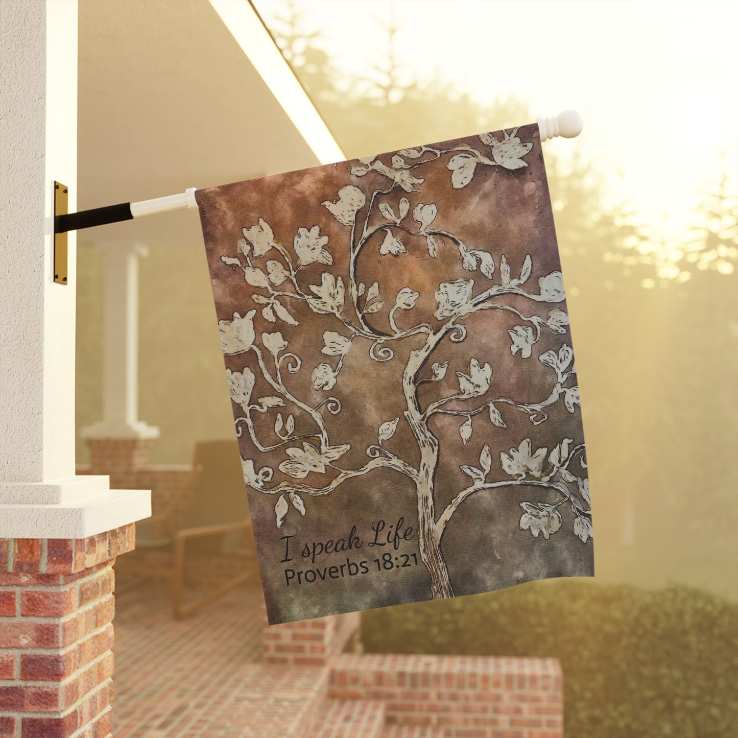 Garden & House Banner, Designer Artwork, I Speak Life, Proverbs 18:21, FrediFred Home Collection