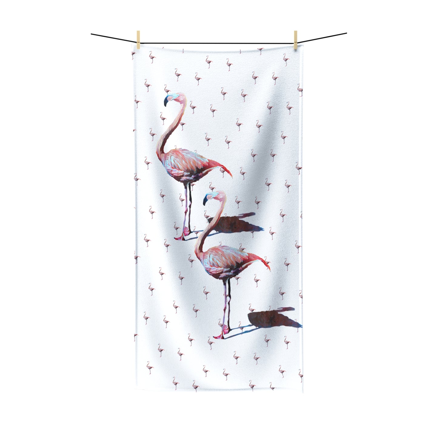 Polycotton Towel, Flamingo, Beachwalker Club Collection