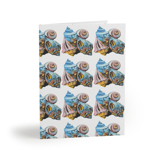 Greeting cards (8, 16, and 24 pcs), Artsy Pastel Beach Shells, Beachwalker Club Collection