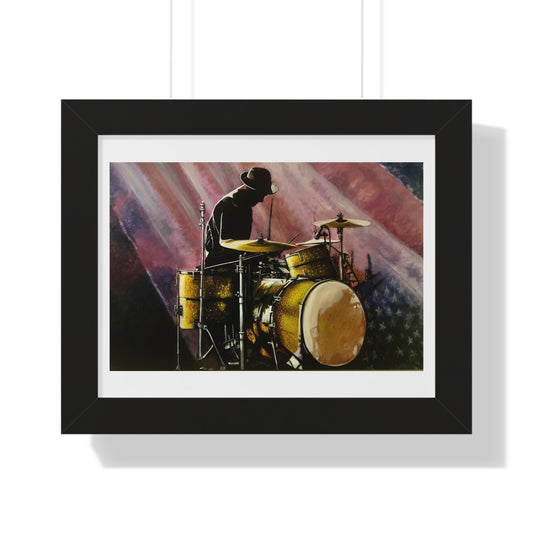 Framed Horizontal Poster, Drummer, Soul Music Collection