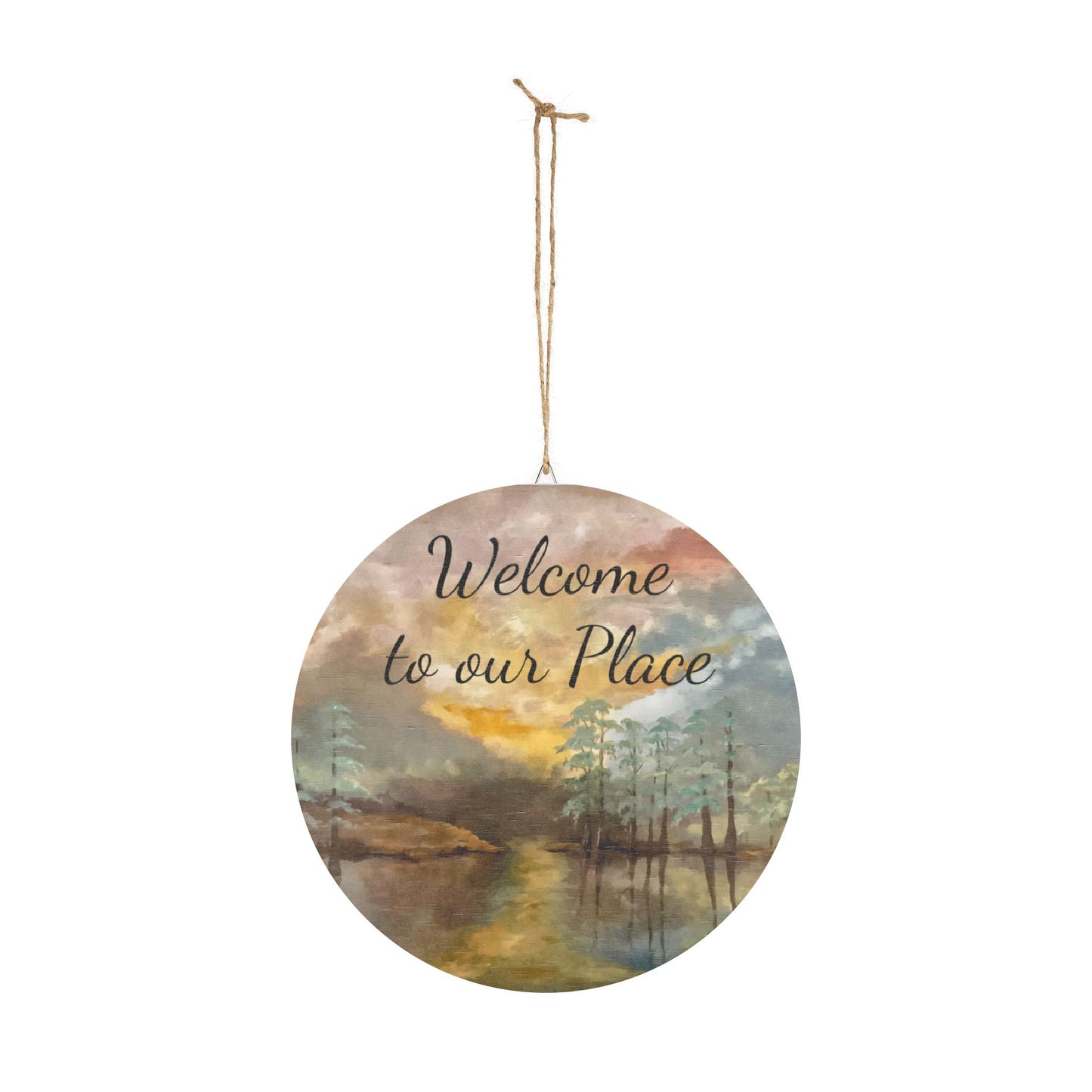 Wood Signs, Welcome, Moon Lake, FrediFreds Home Collection