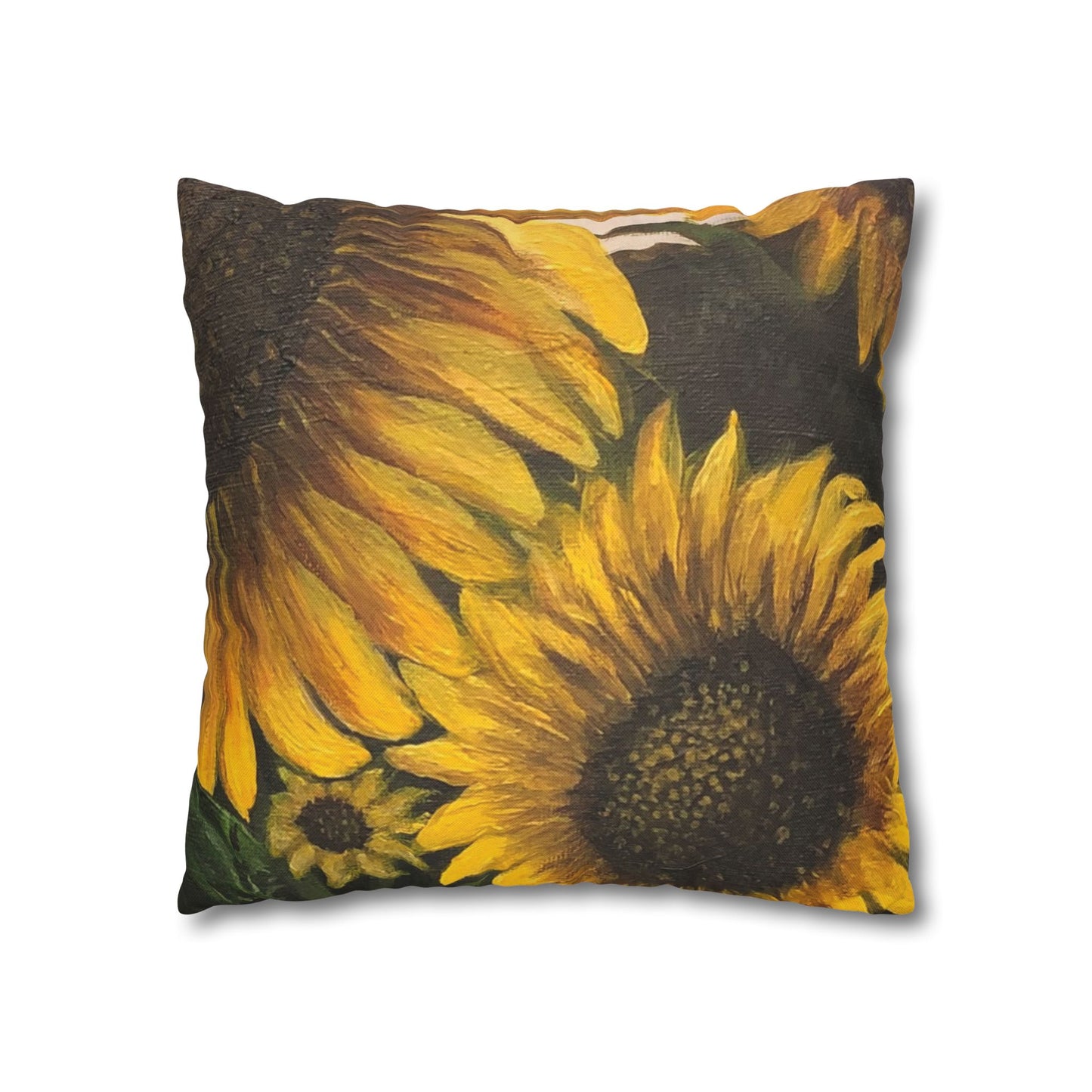 Spun Polyester Square Pillowcase, Sunflowers