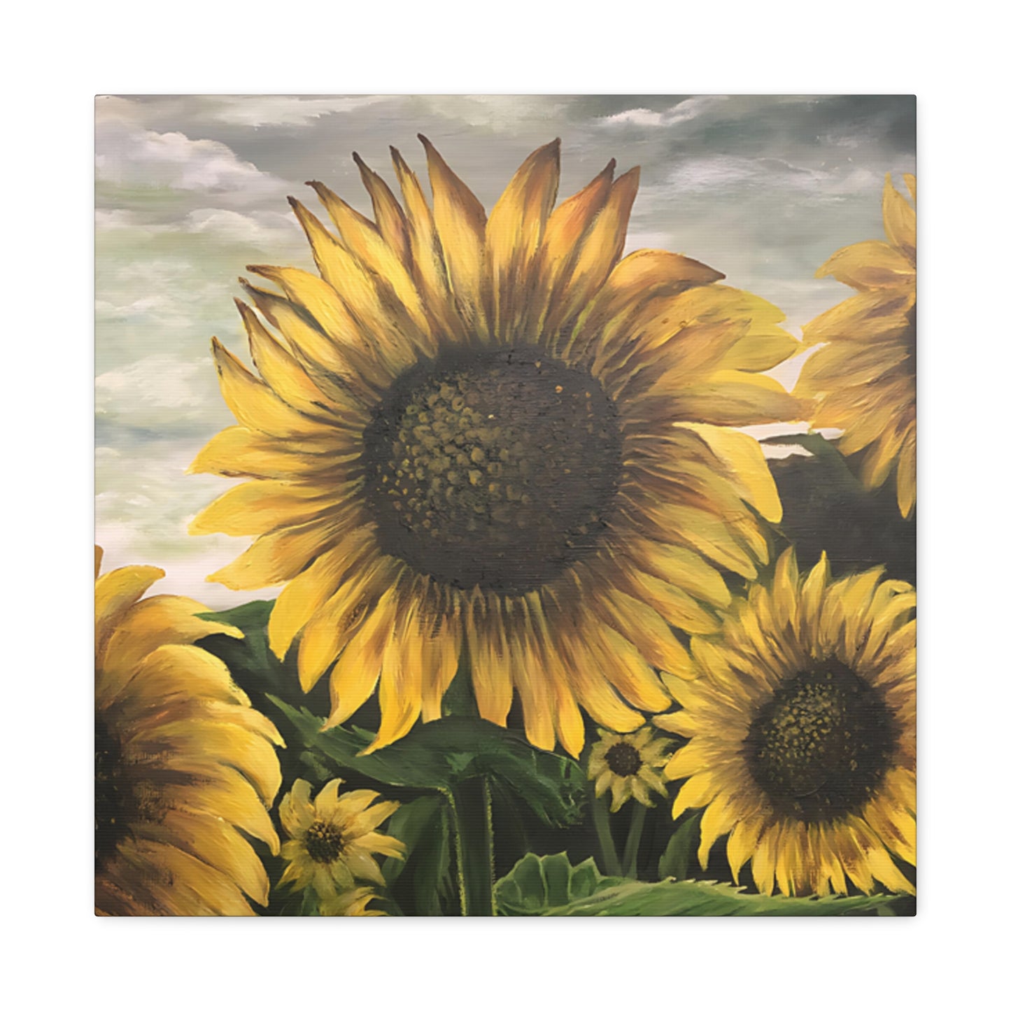 Matte Canvas, Stretched, 1.25", Sunflower, Artwork, FrediFreds Home Collection