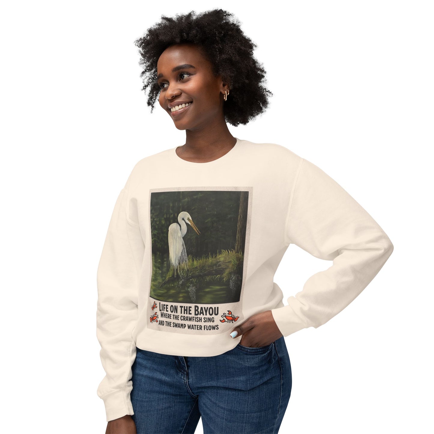 Unisex Lightweight Crewneck Sweatshirt, Life on the Bayou