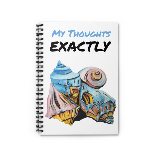 Spiral Notebook - Ruled Line "My Thoughts", Artsy Pastel Beach Shells, Beachwalker Club Collection