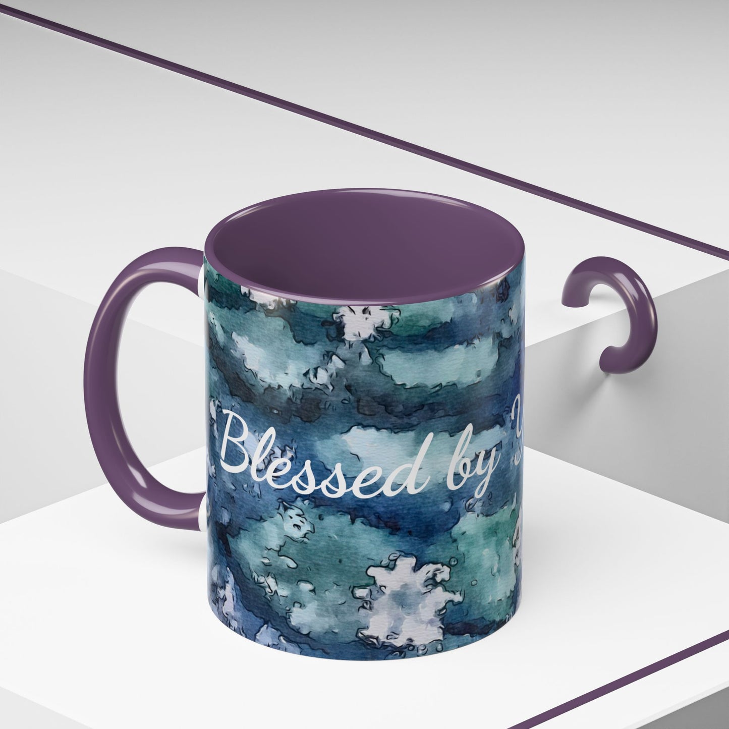 Accent Coffee Mug (11, 15oz), Water Lilies, Blessed, Morning Devotion, FrediFreds Home Collection