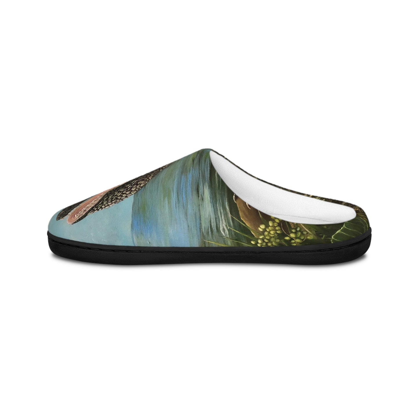 Men's Indoor Slippers, Whimsical Gator Printed Design with Life on the Bayou Collection