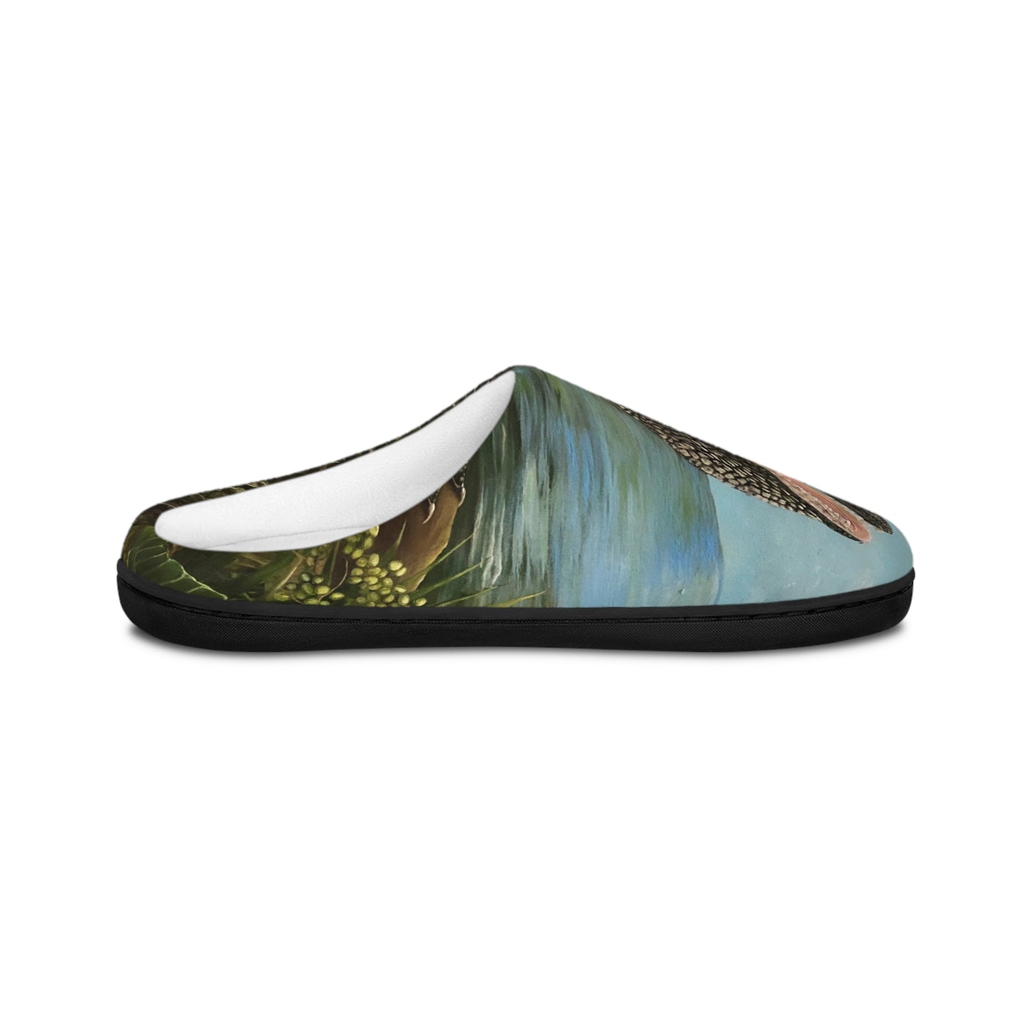 Men's Indoor Slippers, Whimsical Gator Printed Design with Life on the Bayou Collection