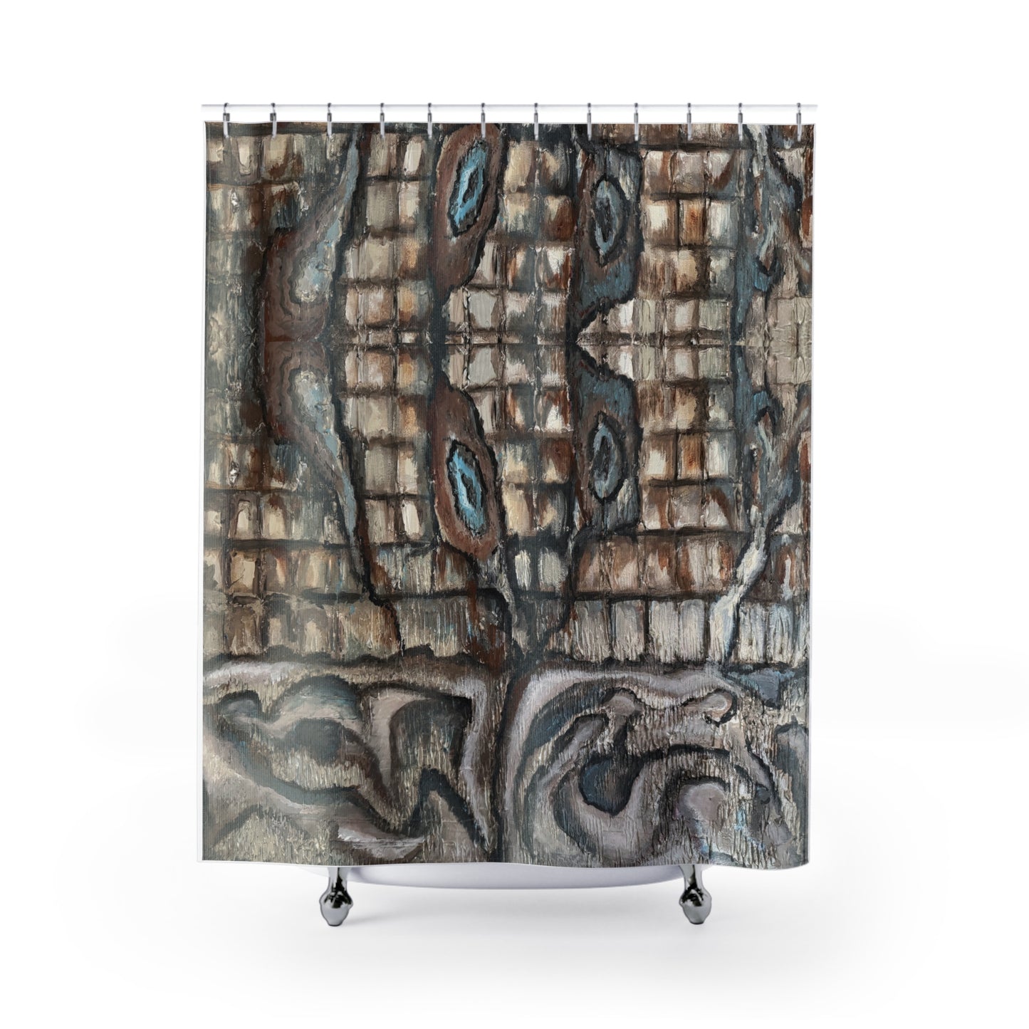 Shower Curtains, Artsy, Abstract Oyster Shells, Neutrals, FrediFreds Home Collection