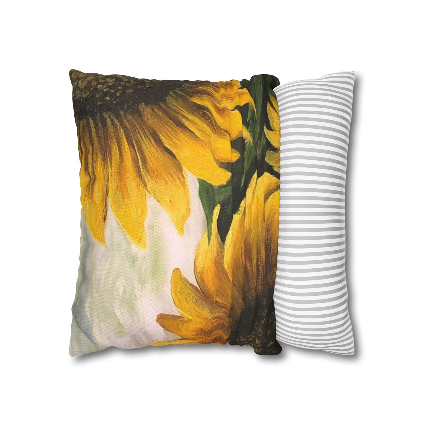 Spun Polyester Square Pillowcase, Sunflowers