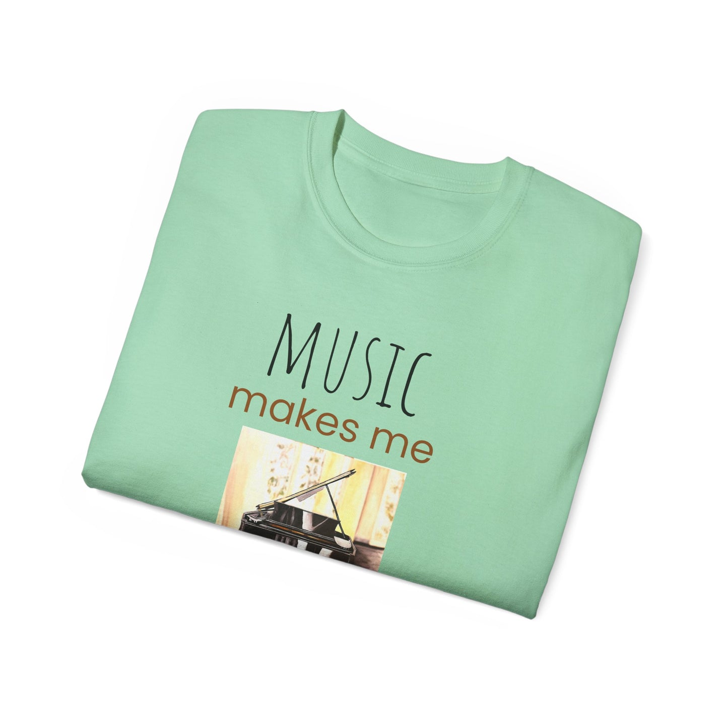 Unisex Ultra Cotton Tee, Music, Piano Artwork, Happy, Soul Music