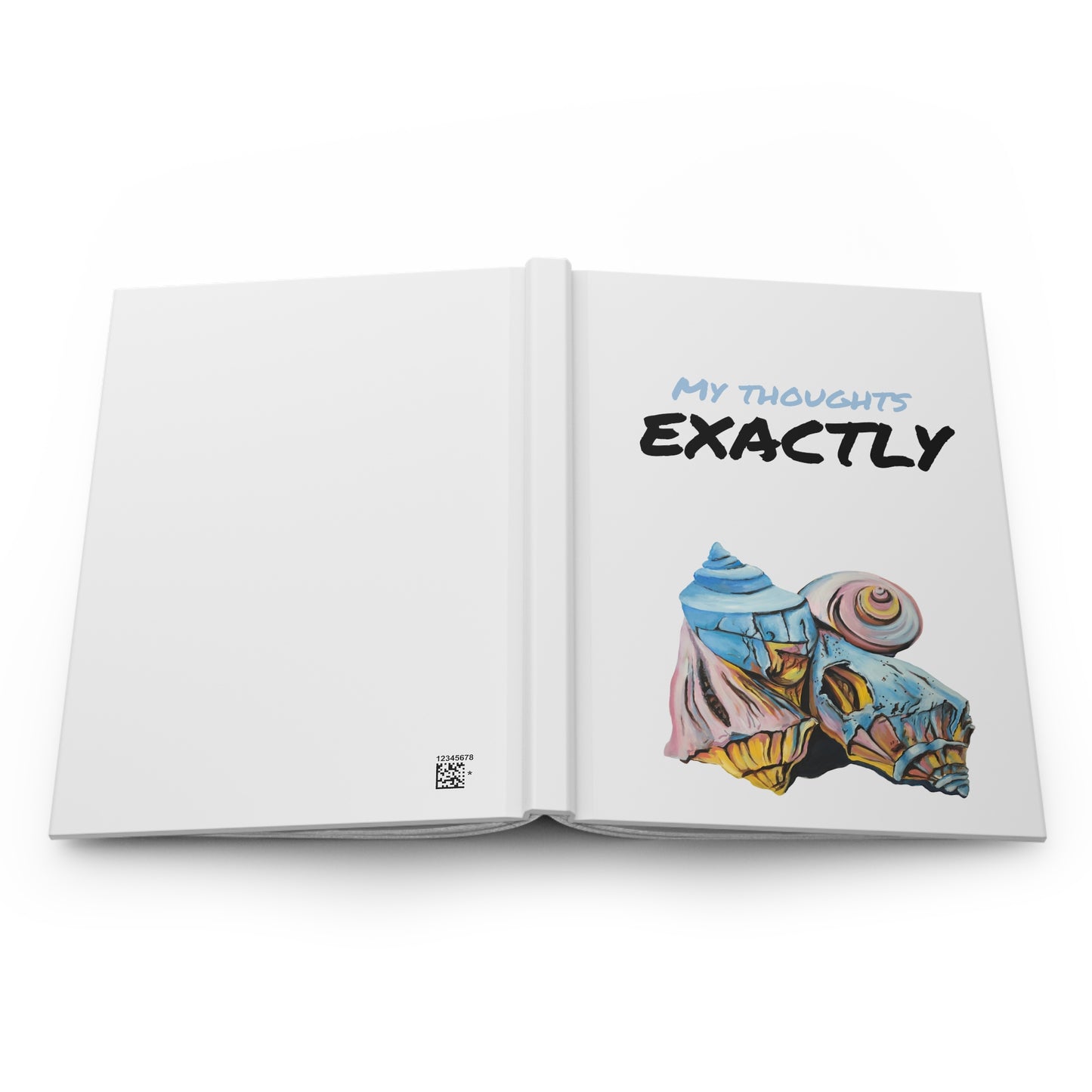 Hardcover Journal Matte, My Thoughts Exactly, Artsy Pastel Beach Shells, Beachwalker Club Collection