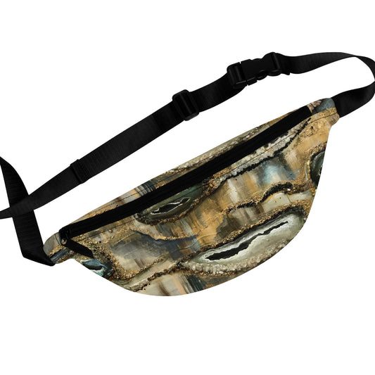 Fanny Pack, Abstract Printed Earth Tones Design, Creek Bed, Life on the Bayou Collection