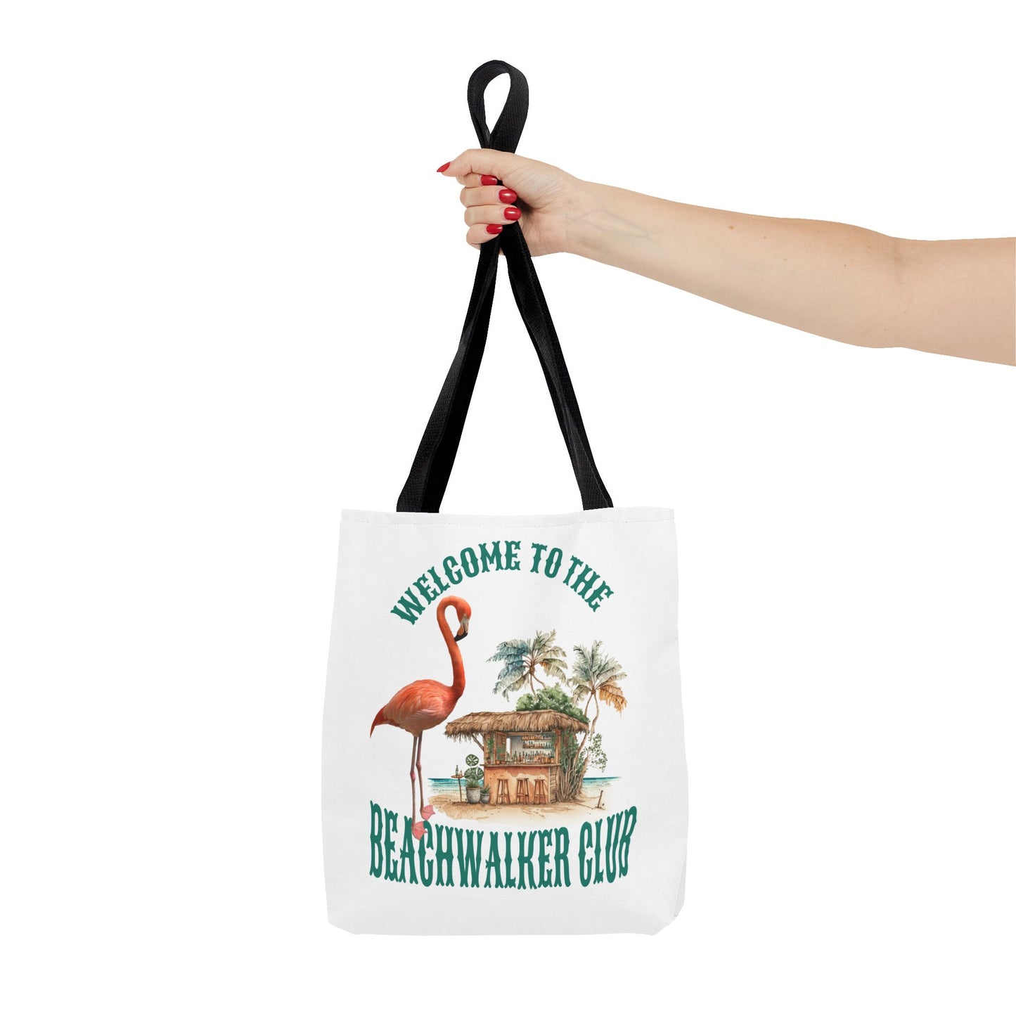 Tote Bag (AOP) "Flamingo Beachwalker Club"