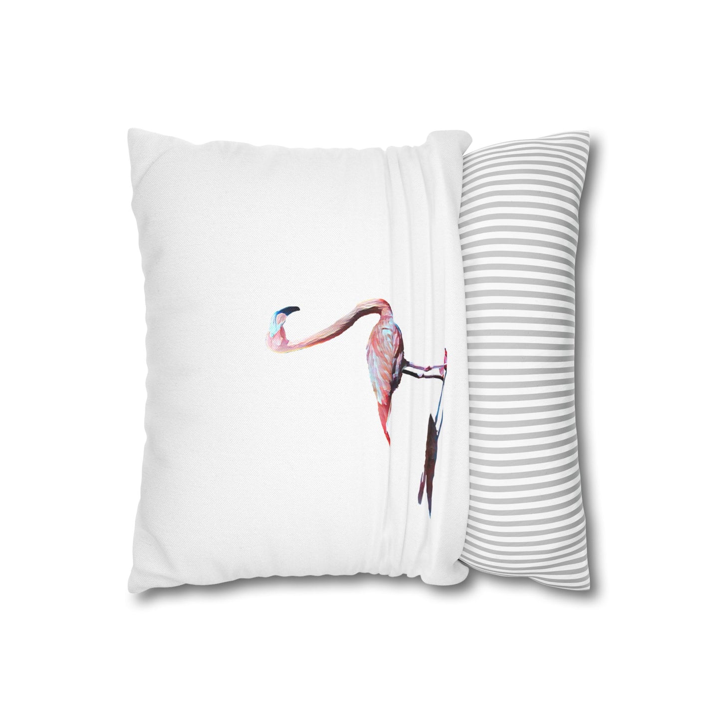 Spun Polyester Square Pillowcase, Flamingo, Beachwalker Club Collection