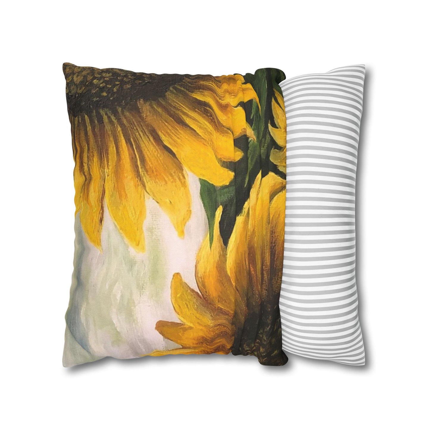 Spun Polyester Square Pillowcase, Sunflowers