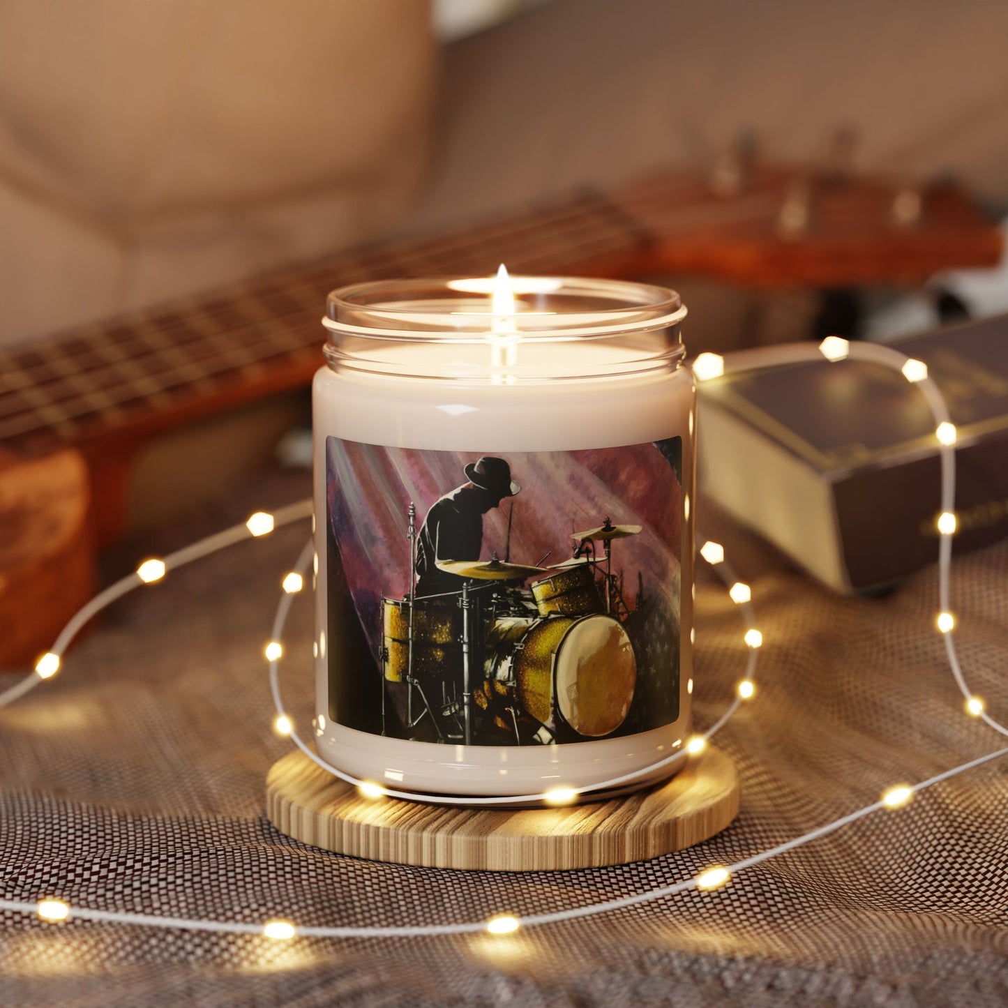 Scented Soy Candle, 9oz, Drummer, Music Themed, Soul Music Collectin