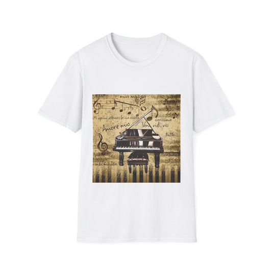 Unisex Softstyle T-Shirt, Pianist, Love Notes, Soul Music